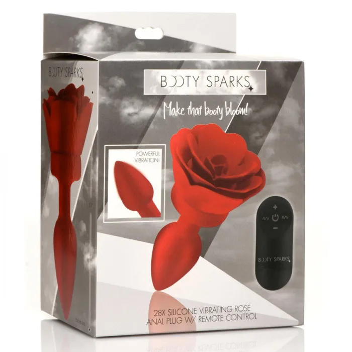28x Silicone Vibrating Rose Anal Plug With Remote - Small | XR Brands Booty Sparks Male Sex Toys 28x Silicone Vibrating Rose Anal Plug With Remote - Small | XR Brands Booty Sparks Male Sex Toys