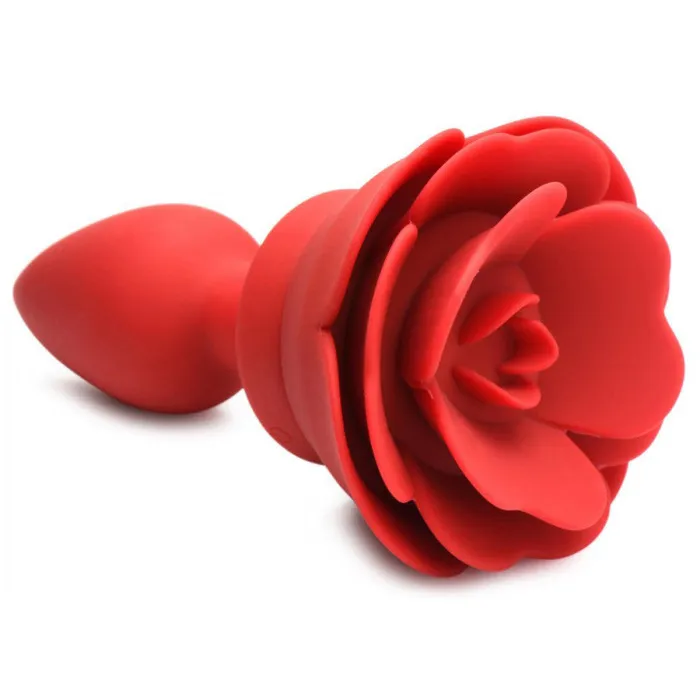 28x Silicone Vibrating Rose Anal Plug With Remote - Small | XR Brands Booty Sparks Male Sex Toys 28x Silicone Vibrating Rose Anal Plug With Remote - Small | XR Brands Booty Sparks Male Sex Toys