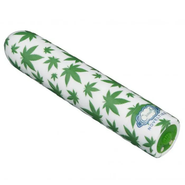 420 Slim Cannabis Leaf Vibe -  White/green | Cloud 9 Novelties Vibrators