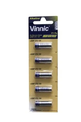 Alkaline 27a 12v Battery 5 Piece Per Card L828fb Vinnic amp Player Batteries Couples