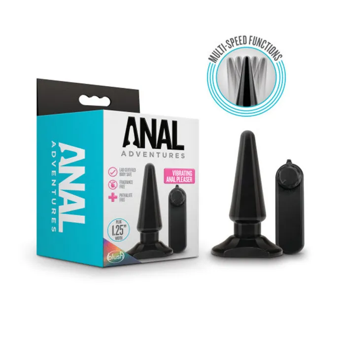 Anal Adventures Basic Vibrating Anal Pleaser Black Blush Novelties Anal