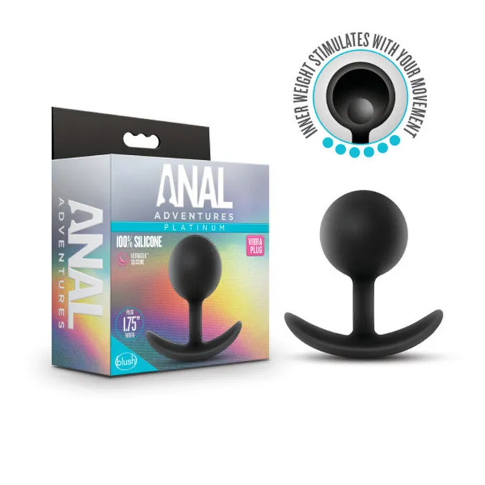 Anal Adventures Platinum Silicone Vibra Plug Black Blush Novelties Anal