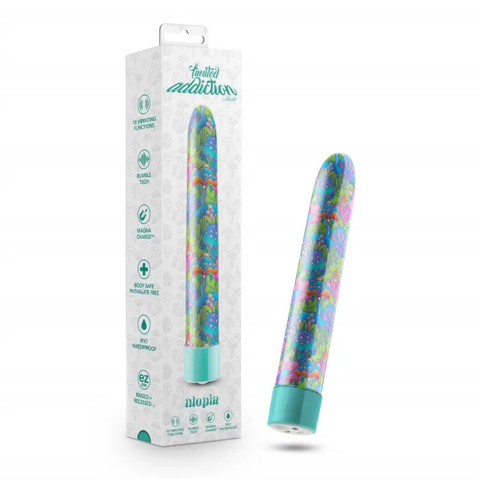 Anal | Blush Limited Addiction - Utopia - 7 Inch Rechargeable Vibe - Aqua Anal | Blush Limited Addiction - Utopia - 7 Inch Rechargeable Vibe - Aqua