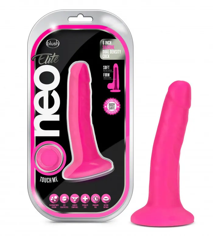 Anal Blush Novelties Neo Elite 6 Inch Silicone Dual Density Neon Pink
