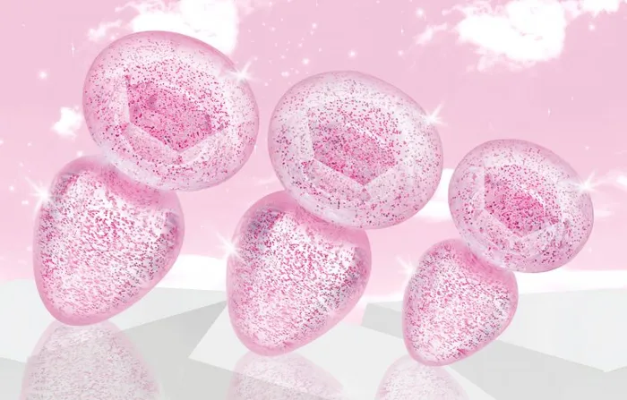 Anal Booty Sparks Glitter Gem Anal Plug Set Pink XR Brands