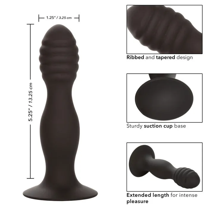 Anal | CalExotics Silicone Ribbed Anal Stud - Black