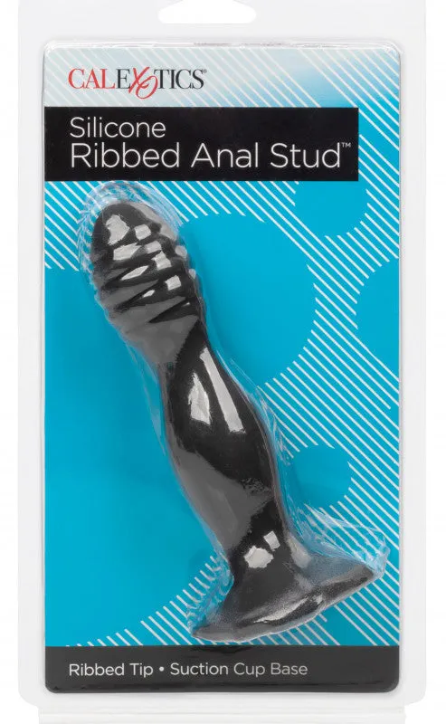 Anal | CalExotics Silicone Ribbed Anal Stud - Black