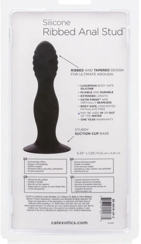 Anal | CalExotics Silicone Ribbed Anal Stud - Black