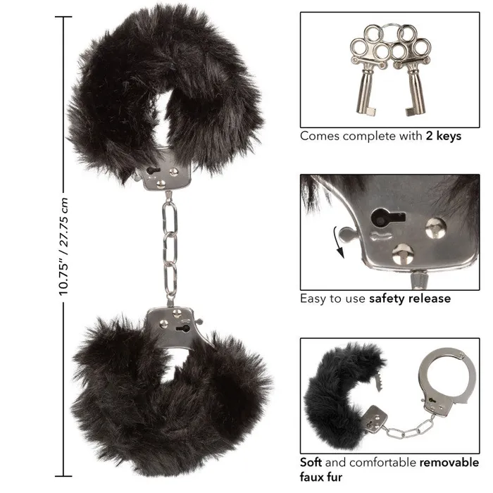 Anal | CalExotics Ultra Fluffy Furry Cuffs - Black