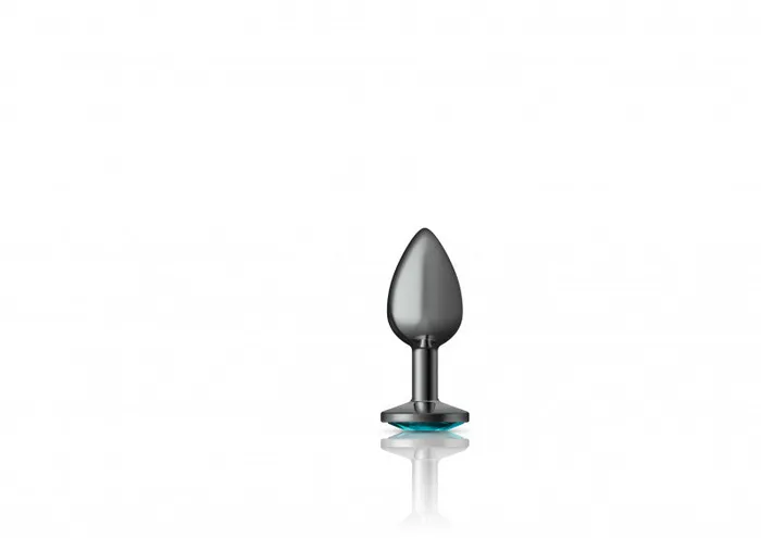Anal | Cheeky Charms - Gunmetal Metal Butt Plug - Round - Teal - Small - Viben