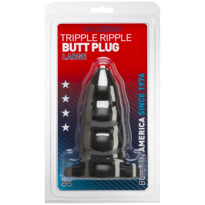 Anal Doc Johnson Large Triple Ripple Butt Plug Black