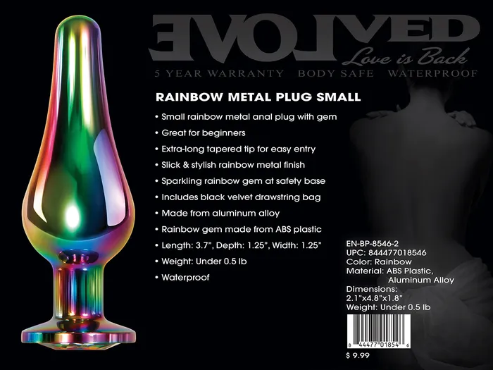 Anal Evolved Novelties Rainbow Metal Plug Small