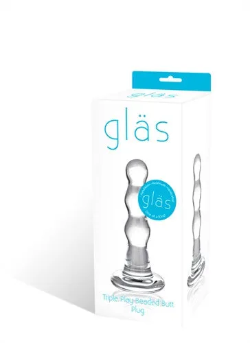 Anal Glas Triple Play Beaded Butt Plug
