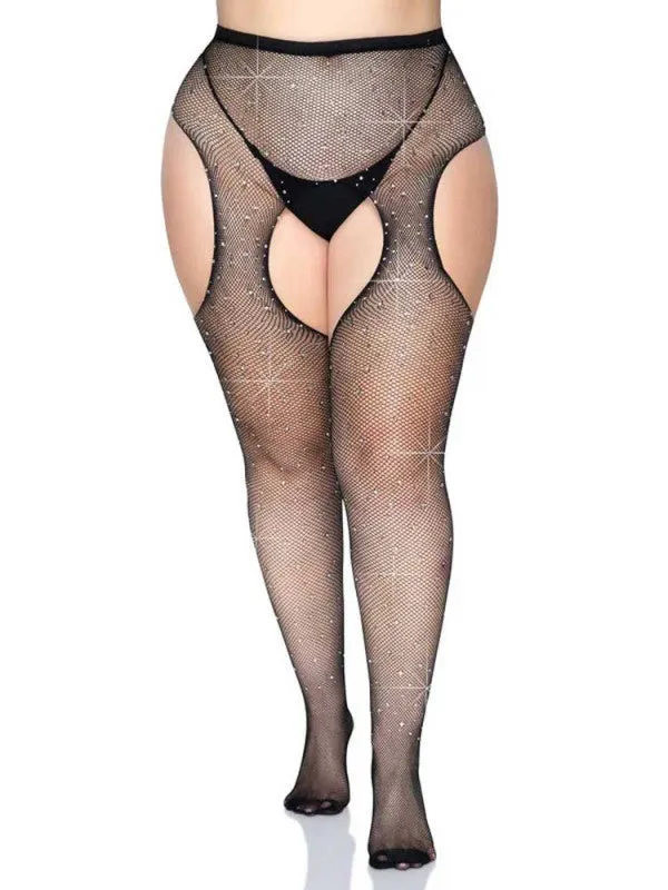 Anal | Leg Avenue Casey Rhinestone Fishnet Suspender Pantyhose - Queen - Black Anal | Leg Avenue Casey Rhinestone Fishnet Suspender Pantyhose - Queen - Black