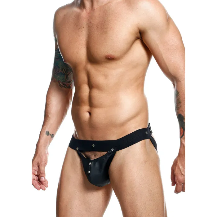 Anal Male Basics Dngeon Peekaboo Jock Black One Size Male Basics