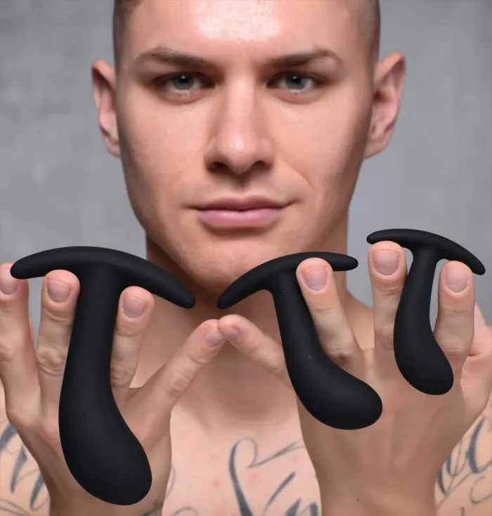 Anal Master Series Dark Delights 3pc Curved Silicone Anal Trainer Set XR Brands