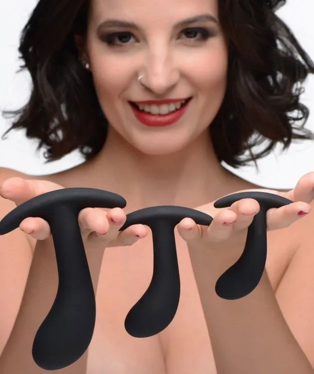 Anal | Master Series Dark Delights 3pc Curved Silicone Anal Trainer Set - XR Brands