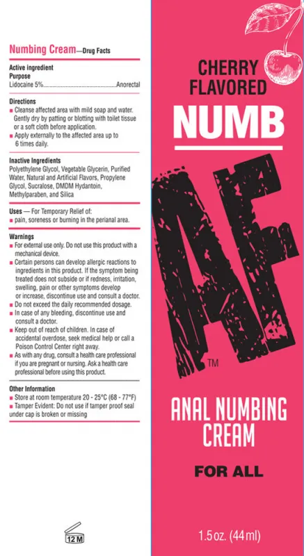 Anal | Numb Af - Anal Desensitizer Gel - Cherry -  1.5 Fl Oz - Little Genie