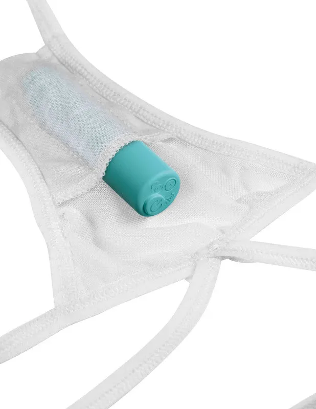 Anal | Pipedream Hookup Panties Remote Bow-Tie G-String - White - Small - Large