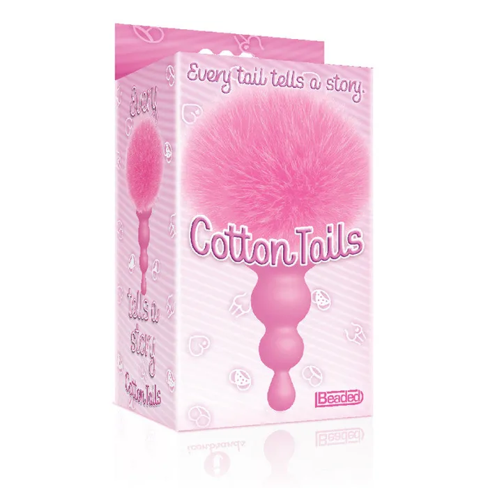 Anal | The 9's Cottontails Silicone Bunny Tail Butt Plug  - Beaded Pink - Icon Brands