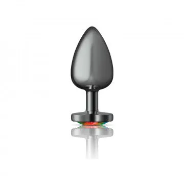 Anal | Viben Cheeky Charms Heart Rainbow Large Gunmetal Butt Plug