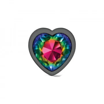 Anal | Viben Cheeky Charms Heart Rainbow Large Gunmetal Butt Plug