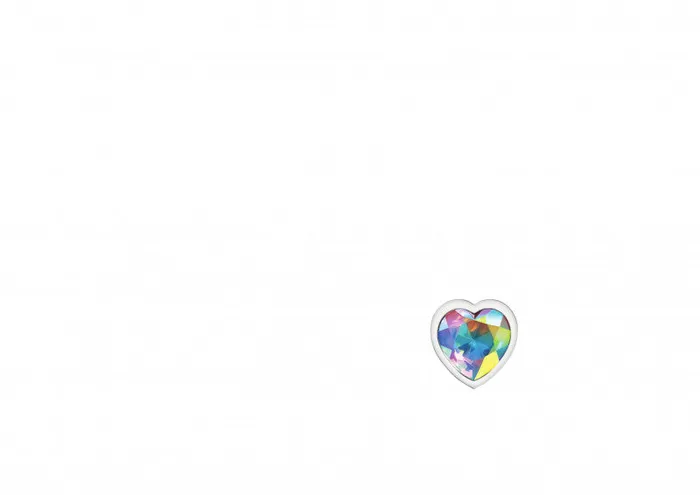 Anal | Viben Cheeky Charms - Silver Metal Butt Plug - Heart - Clear - Small