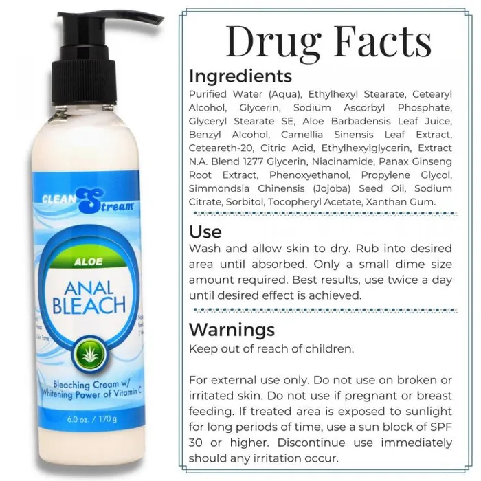 Anal | XR Brands Cleanstream Anal Bleach W/ Vitamin C & Aloe 6 Oz