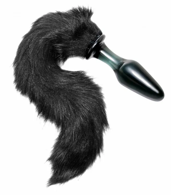 Anal | XR Brands Tailz Midnight Fox Glass Plug W/ Tail