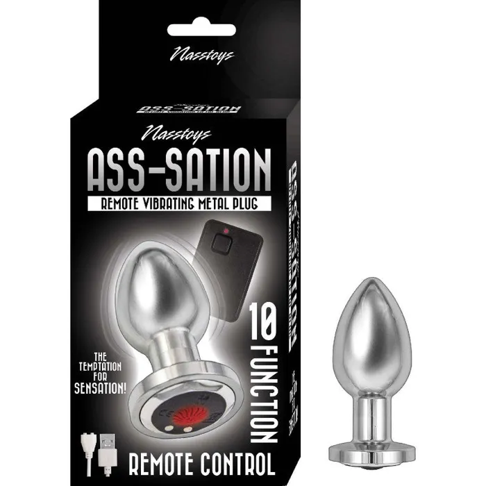 AssSation Remote Vibrating Metal Plug Silver Nasstoys Anal