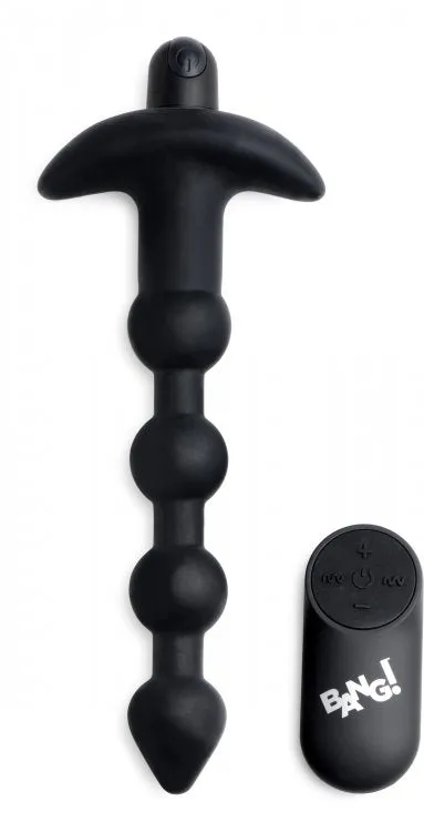 Bang! Vibrating Silicone Anal Beads & Remote Black | XR Brands Anal