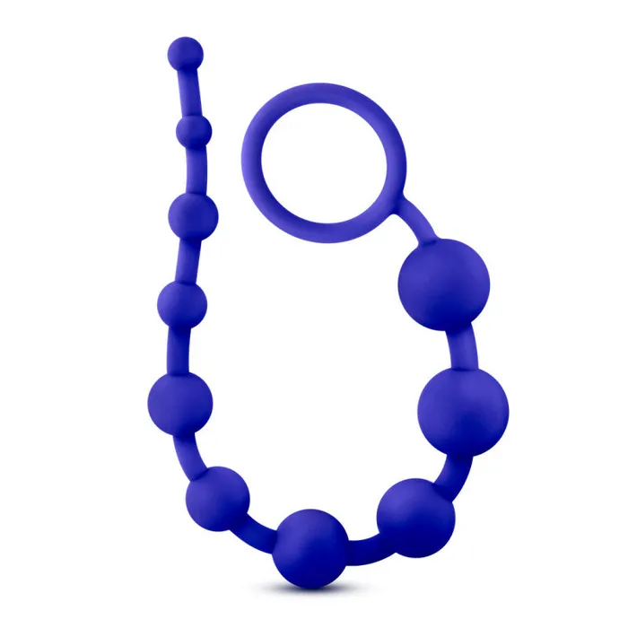 Blush Novelties Anal | Luxe Silicone 10 Beads - Indigo Blush Novelties Anal | Luxe Silicone 10 Beads - Indigo