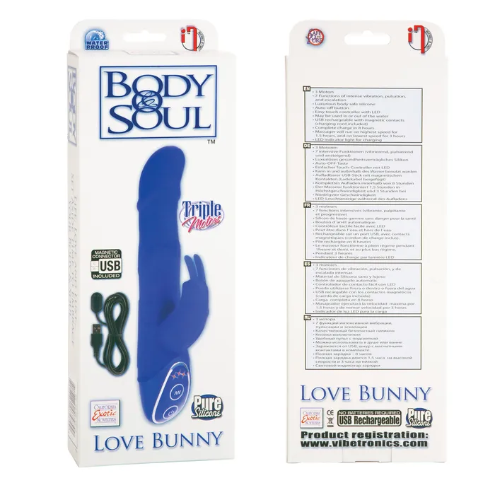 Body and Soul Rechargeable Love Bunny Blue California Exotic Novelties Vibrators