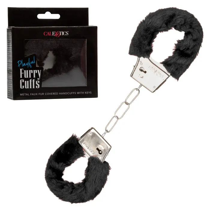 CalExotics Anal Playful Furry Cuffs Black