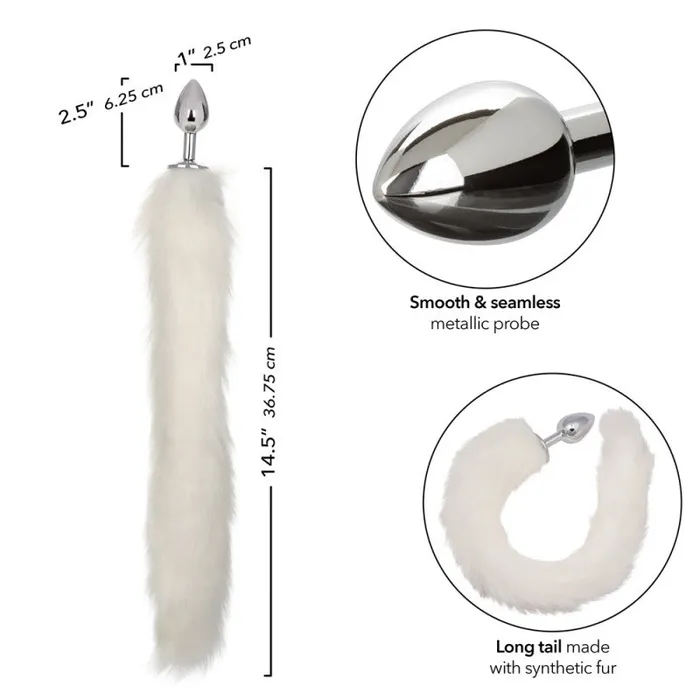 CalExotics Anal | Running Wild Tail - White CalExotics Anal | Running Wild Tail - White