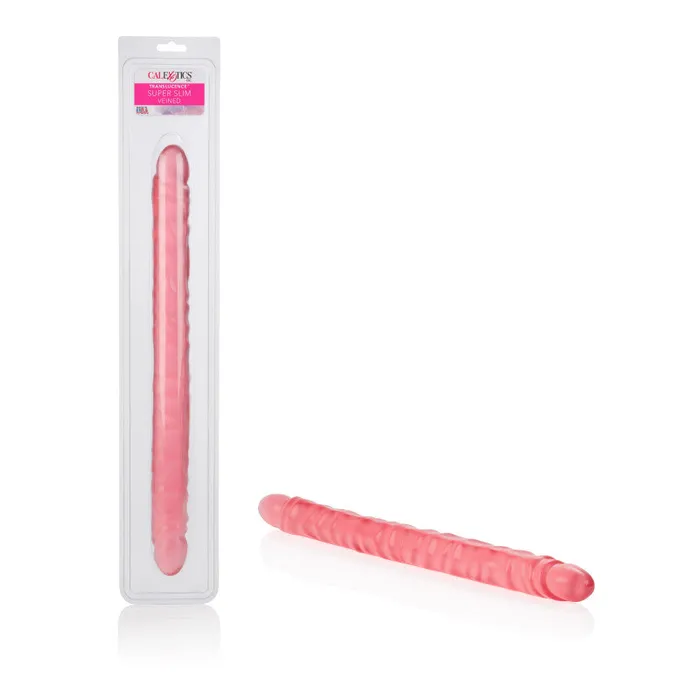 CalExotics Dildos Slim Jim Duo 17in Veined Super Slim Dong Translucence