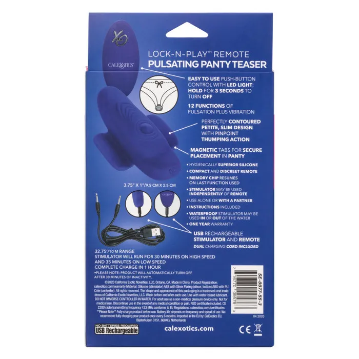 CalExotics Lock-N-Play Remote Pulsating Panty Teaser | Female Sex Toys CalExotics Lock-N-Play Remote Pulsating Panty Teaser | Female Sex Toys