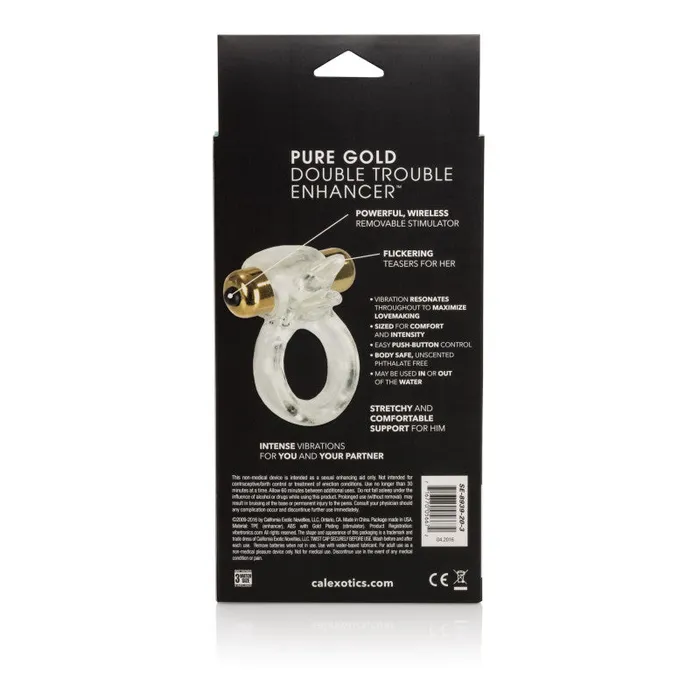 CalExotics Vibrators | Extreme Pure Gold Double Trouble Couples CalExotics Vibrators | Extreme Pure Gold Double Trouble Couples