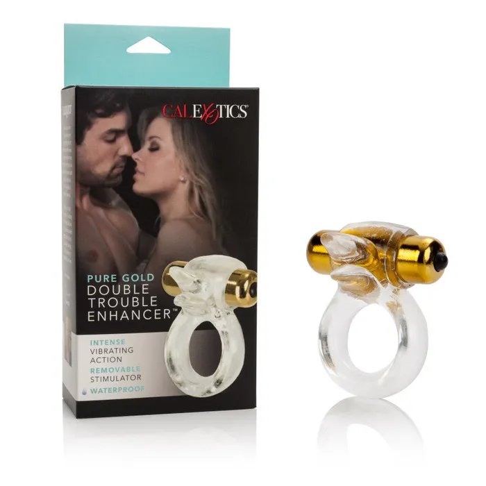 CalExotics Vibrators | Extreme Pure Gold Double Trouble Couples CalExotics Vibrators | Extreme Pure Gold Double Trouble Couples