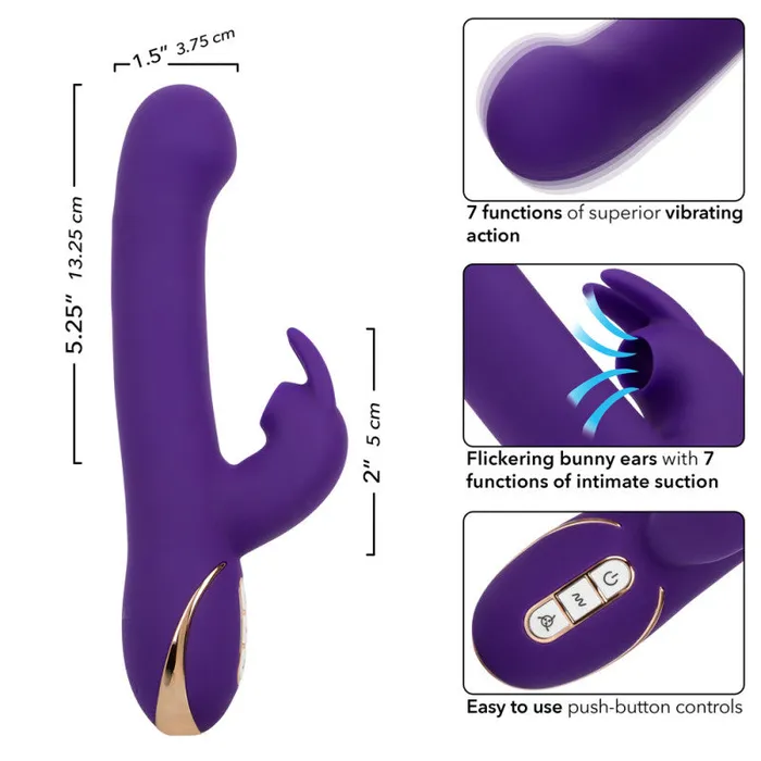 CalExotics Vibrators | Jack Rabbit Signature Silicone Suction Rabbit -  Purple