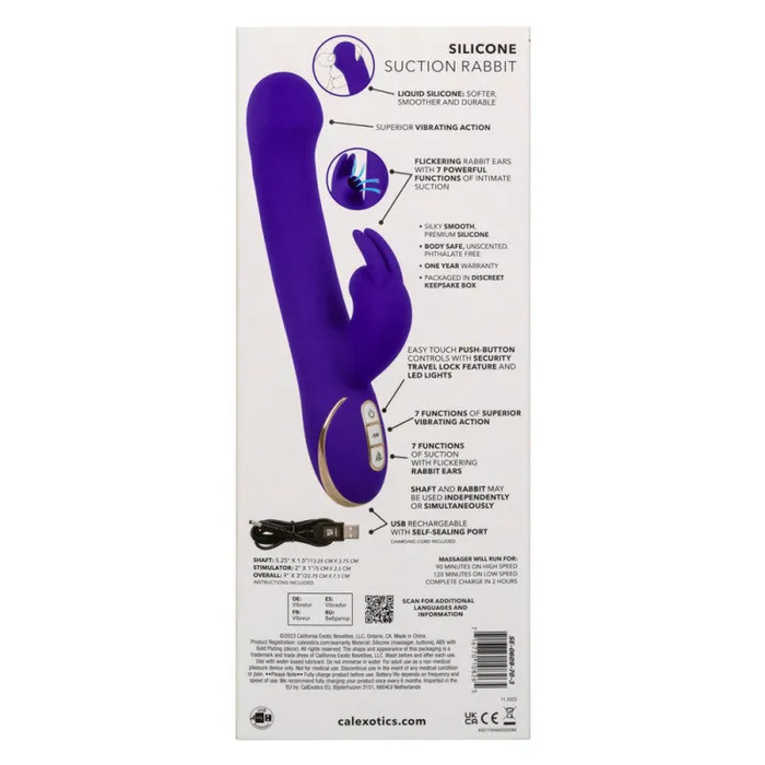 CalExotics Vibrators | Jack Rabbit Signature Silicone Suction Rabbit -  Purple