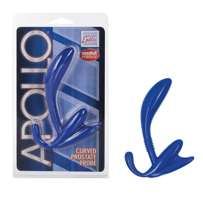California Exotic Novelties Anal Apollo Curved Prostate Probe Blue