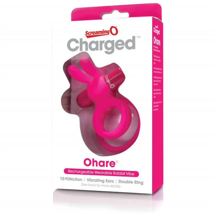 Charged Ohare Rechargeable Rabbit Vibe - Pink | Screaming O Vibrators Charged Ohare Rechargeable Rabbit Vibe - Pink | Screaming O Vibrators