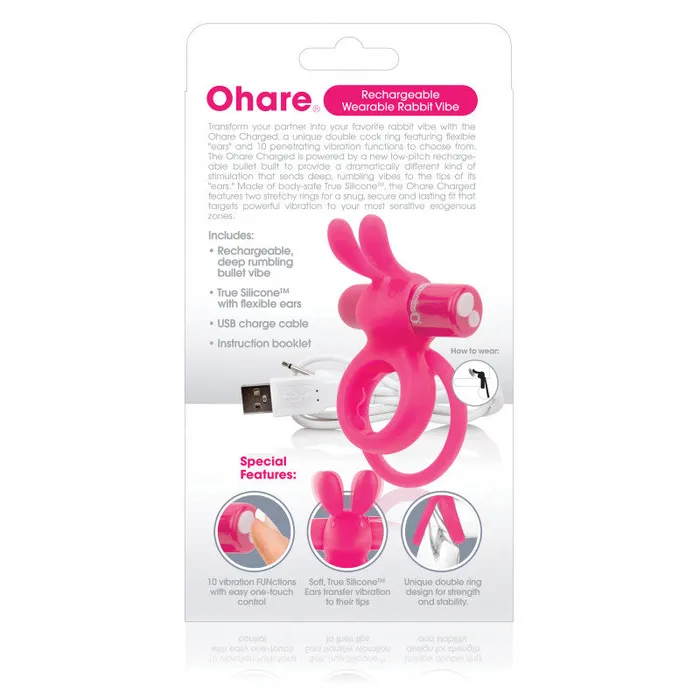 Charged Ohare Rechargeable Rabbit Vibe - Pink | Screaming O Vibrators Charged Ohare Rechargeable Rabbit Vibe - Pink | Screaming O Vibrators