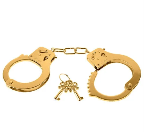 Couples Pipedream Fetish Fantasy Gold Metal Cuffs Gold