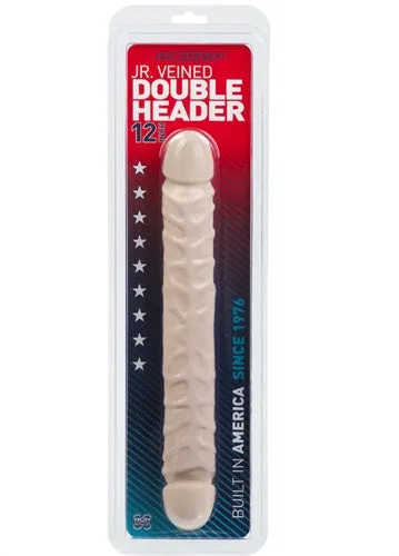Doc Johnson Jr Veined Double Header 12Inch White Anal