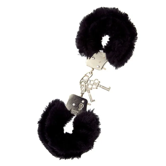Dream Toys Anal Furry Metal Handcuffs Black