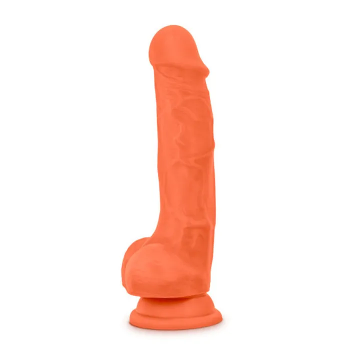 Female Sex Toys | Neo Elite - 7.5 Inch Silicone Dual Density With Balls - Neon Orange - Blush Novelties Female Sex Toys | Neo Elite - 7.5 Inch Silicone Dual Density With Balls - Neon Orange - Blush Novelties