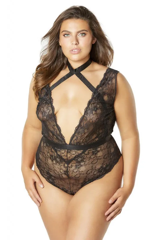 Female Sex Toys Oh La La Cheri Soft Cup Teddy With Harness Choker Black 1x2x Female Sex Toys Oh La La Cheri Soft Cup Teddy With Harness Choker Black 1x2x