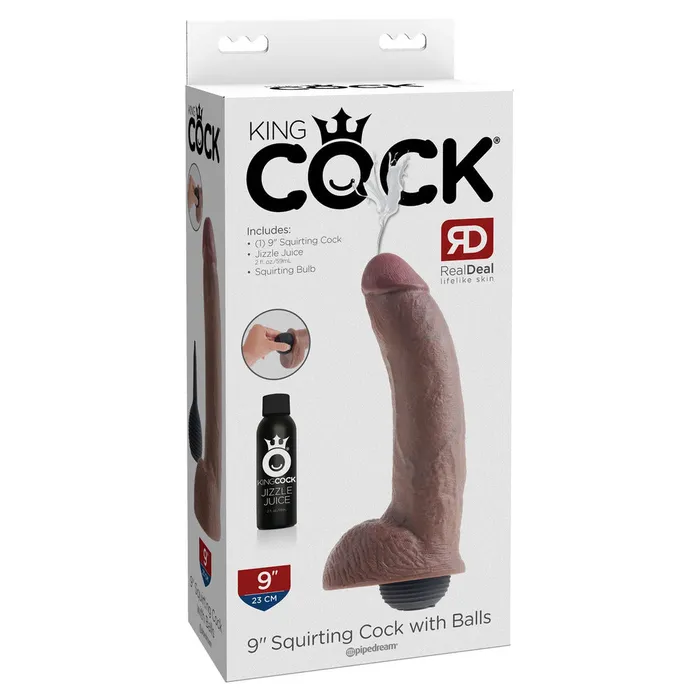 King Cock 9 Inch Squirting Cock With Balls Brown | PipeDream Dildos King Cock 9 Inch Squirting Cock With Balls Brown | PipeDream Dildos